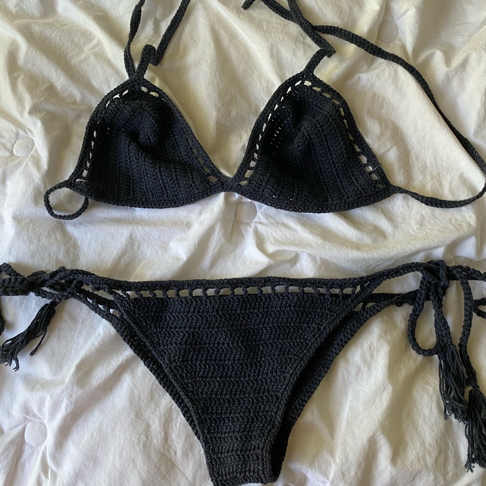 All That Remains - black crochet bikini